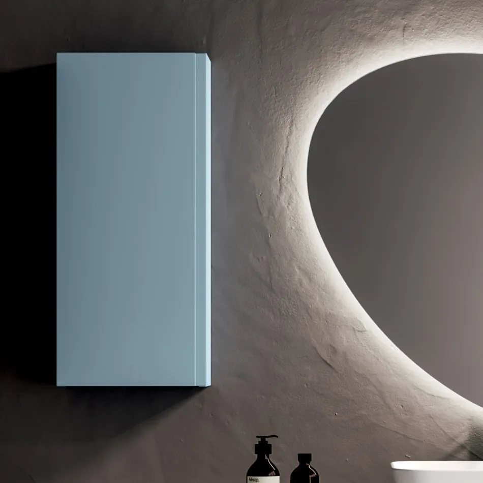 Badkamermeubelset met 2 onderstellen, elk met 1 lade en een spiegel - Titan Viadurini