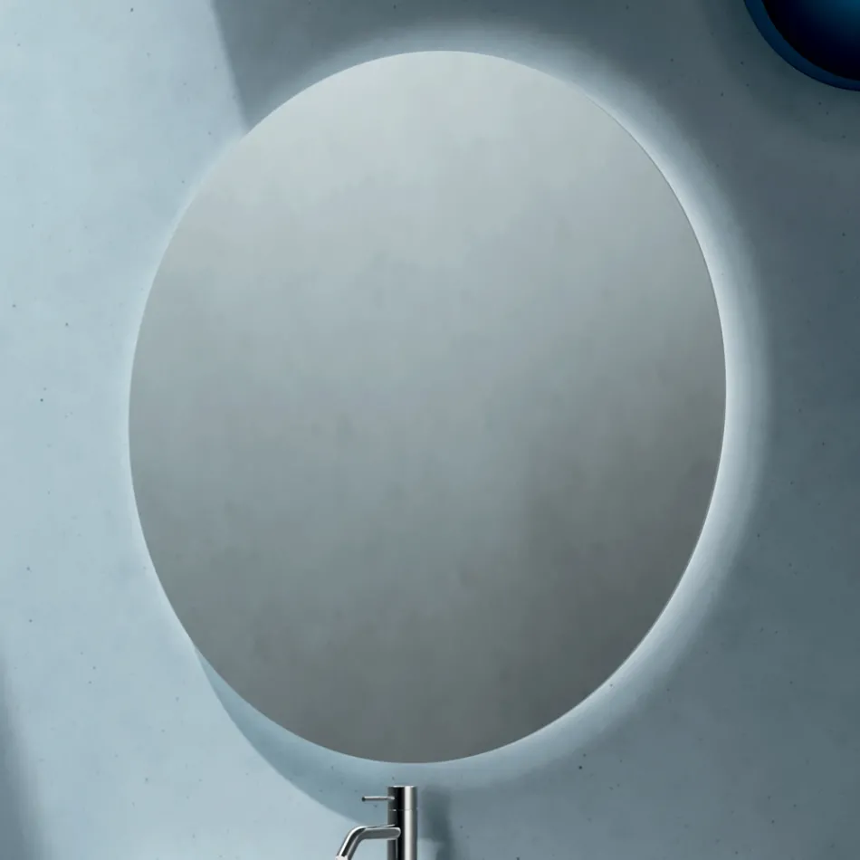 Badkamermeubel met 2 lades, 1 open vak en spiegel - Titan Viadurini