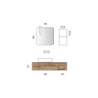 Badkamercompositie met 2 eikenhouten lades, keramische wastafel en spiegel - Titan Viadurini