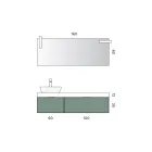 Badkamermeubelset met 2 lades, Calacatta keramische wastafel en spiegel - Orione Viadurini