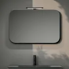 Badkamermeubel met 2 lades, grijze glazen wastafel en spiegel - Elios Viadurini