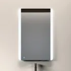 Badkamerset met 3 mat duifgrijze lades, spiegel en wastafel - Velaria Viadurini