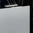 Badkameropstelling met 4 lades, 2 keramische wastafels en spiegel - Titan Viadurini