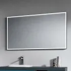 Badkamerset met 4 Avio Blue lades, spiegel en wastafel - Velaria Viadurini