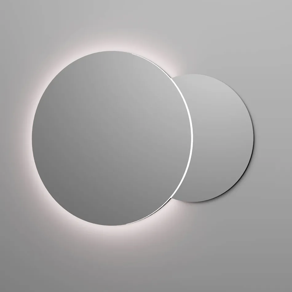 Badkamermeubel met 4 lades in Rio Oak, spiegel en wastafel - Velaria Viadurini