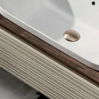 Badkamermeubel met 4 lades, wastafel, spiegel en open planken - Elios Viadurini