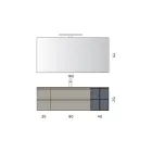 Badkamermeubel met 4 lades, wastafel, spiegel en open planken - Elios Viadurini