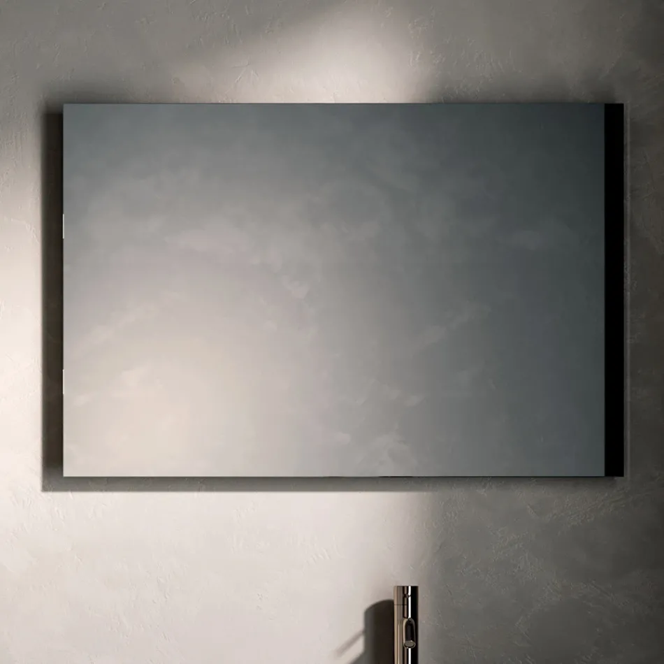 Badkamermeubel met 4 lades, open vak, wastafel en spiegel - Velaria Viadurini