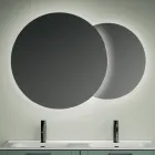 Badkameropstelling met 4 saliegroene lades, spiegel en wastafels - Magnolia Viadurini