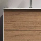 Badkamersamenstelling met Honing Eiken Onderstel, Wastafel en Spiegel Gemaakt in Italië - Kilo's Viadurini