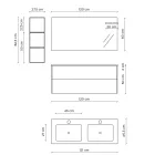 Badkamersamenstelling met Honing Eiken Onderstel, Wastafel en Spiegel Gemaakt in Italië - Kilo's Viadurini