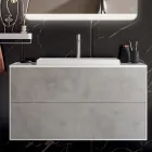 Badkamersamenstelling met voet, spiegel en harswastafel Made in Italy - kilo's Viadurini