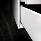 Badkamersamenstelling met voet, spiegel en harswastafel Made in Italy - kilo's Viadurini