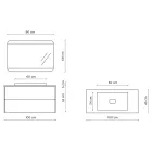 Badkamersamenstelling met voet, spiegel en harswastafel Made in Italy - kilo's Viadurini