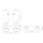 Badkamersamenstelling met antikrasbodems en harswastafels Made in Italy - Palom Viadurini