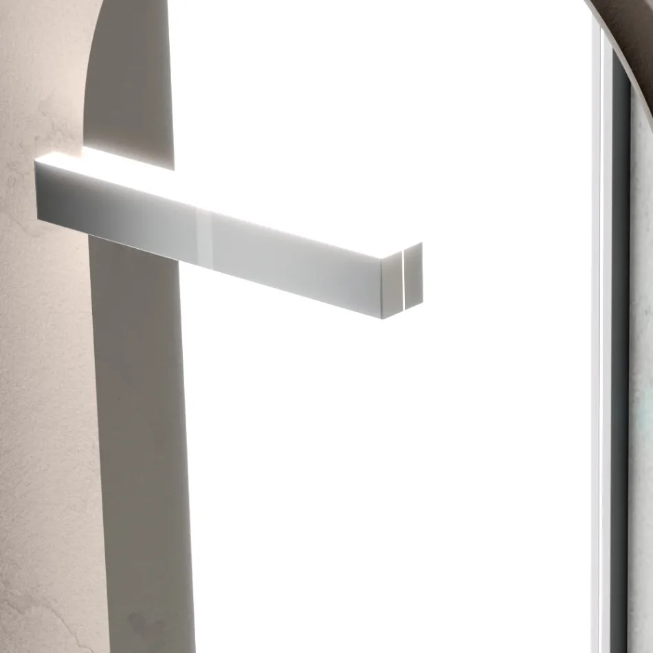 Badkameropstelling met lade, wastafel, spiegel, wandkast en plank - Elios Viadurini