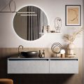 Badkamercompositie met wastafel, hangende basis en spiegel Made in Italy - Dream