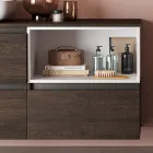 Badkamersamenstelling met keramische wastafel en spiegel Made in Italy - Dream Viadurini