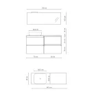 Badkamersamenstelling met keramische wastafel en spiegel Made in Italy - Dream Viadurini