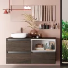 Badkamersamenstelling met keramische wastafel en spiegel Made in Italy - Dream Viadurini