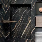 Badkamercompositie met Noir Desir Gres wastafel - Orione Viadurini