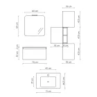 Badkamersamenstelling met harswastafel, Made in Italy Antikrasbasis - Dream Viadurini