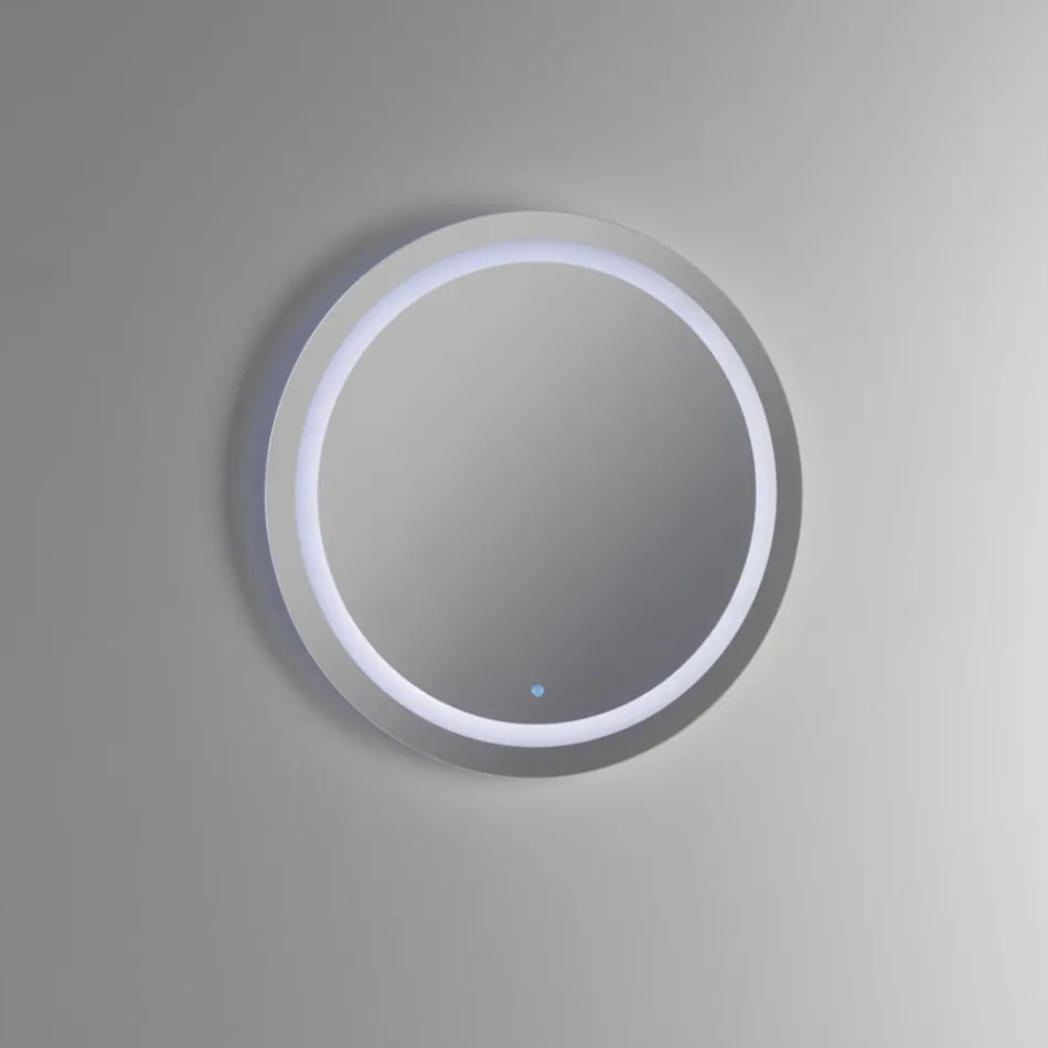 Badkamersamenstelling met harswastafel en spiegel Made in Italy - Palom Viadurini