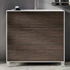 Badkamercompositie met spiegel, voetstuk en wastafel van kunsthars, gemaakt in Italië - kilo Viadurini