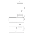 Badkamercompositie met spiegel met geïntegreerde lamp, wastafel en voet - Dream Viadurini