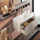 Badkamercompositie met spiegel en lamp, antikrasvoet Made in Italy - Dream Viadurini