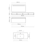 Badkamercompositie met spiegel en lamp, antikrasvoet Made in Italy - Dream Viadurini