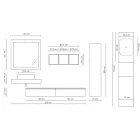 Badkamersamenstelling met spiegel en keramische wastafel Made in Italy - Palom Viadurini