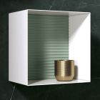 Badkamercompositie met spiegel en metalen wandkasten Made in Italy - Efesto Viadurini