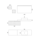 Badkamercompositie met spiegel en metalen wandkasten Made in Italy - Efesto Viadurini