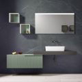 Badkamercompositie met spiegel en metalen wandmeubels Made in Italy - Efesto