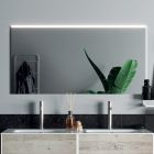 Badkamersamenstelling met spiegel, dubbele wastafel en onderstel Made in Italy - kilo's Viadurini