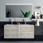 Badkamersamenstelling met spiegel, dubbele wastafel en onderstel Made in Italy - kilo's Viadurini