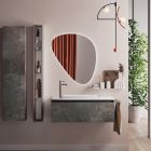 Badkamercompositie met moderne spiegel, Made in Italy onderstel en wastafel - Dream Viadurini