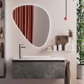 Badkamercompositie met moderne spiegel, Made in Italy onderstel en wastafel - Dream