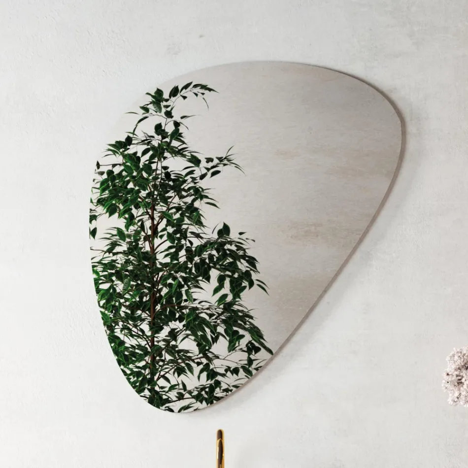 Badkamersamenstelling met moderne spiegel en consolewastafel Made in Italy - Palom Viadurini