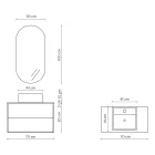 Badkamersamenstelling met ovale spiegel, voet en wastafel Made in Italy - kilo's Viadurini