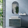 Badkamersamenstelling met ovale spiegel, voet en wastafel Made in Italy - kilo's
