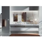 Dubbele badkamersamenstelling met rechthoekige spiegel en wastafel Made in Italy - Palom Viadurini