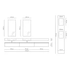 Dubbele badkamersamenstelling met rechthoekige spiegel en wastafel Made in Italy - Palom Viadurini