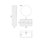 Badkamercompositie in Rio Cannettato Oak Made in Italy - Afrodite Viadurini