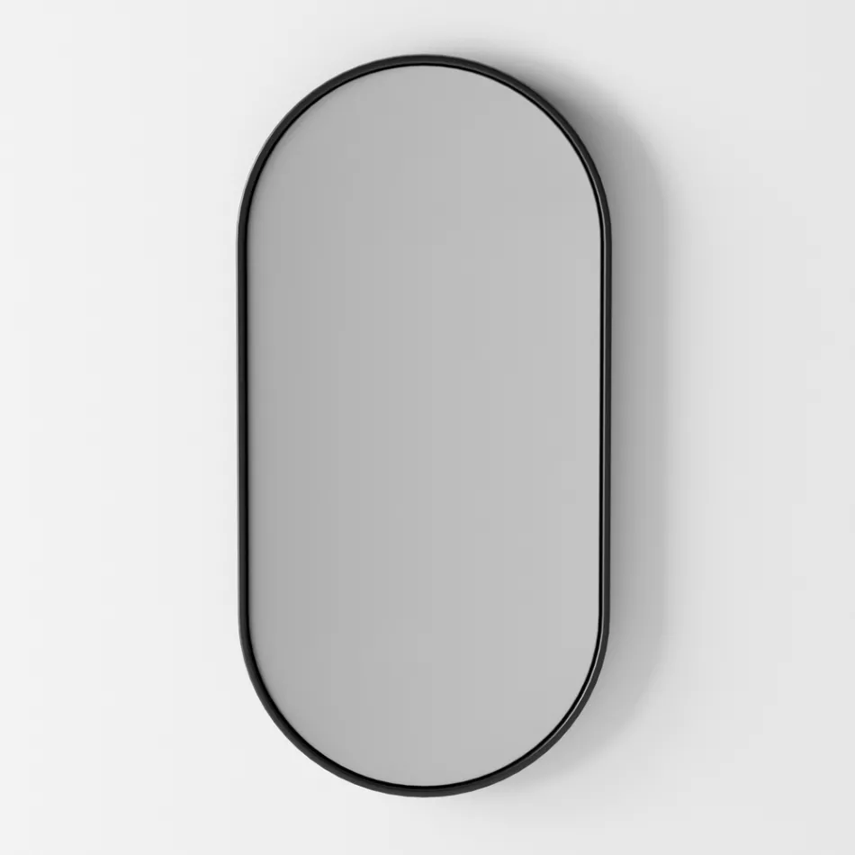 Badkamer Compositie Wastafel in keramiek en spiegel Made in Italy - Chantal Viadurini