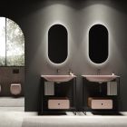 Badkamer Compositie Wastafel in keramiek en spiegel Made in Italy - Chantal Viadurini