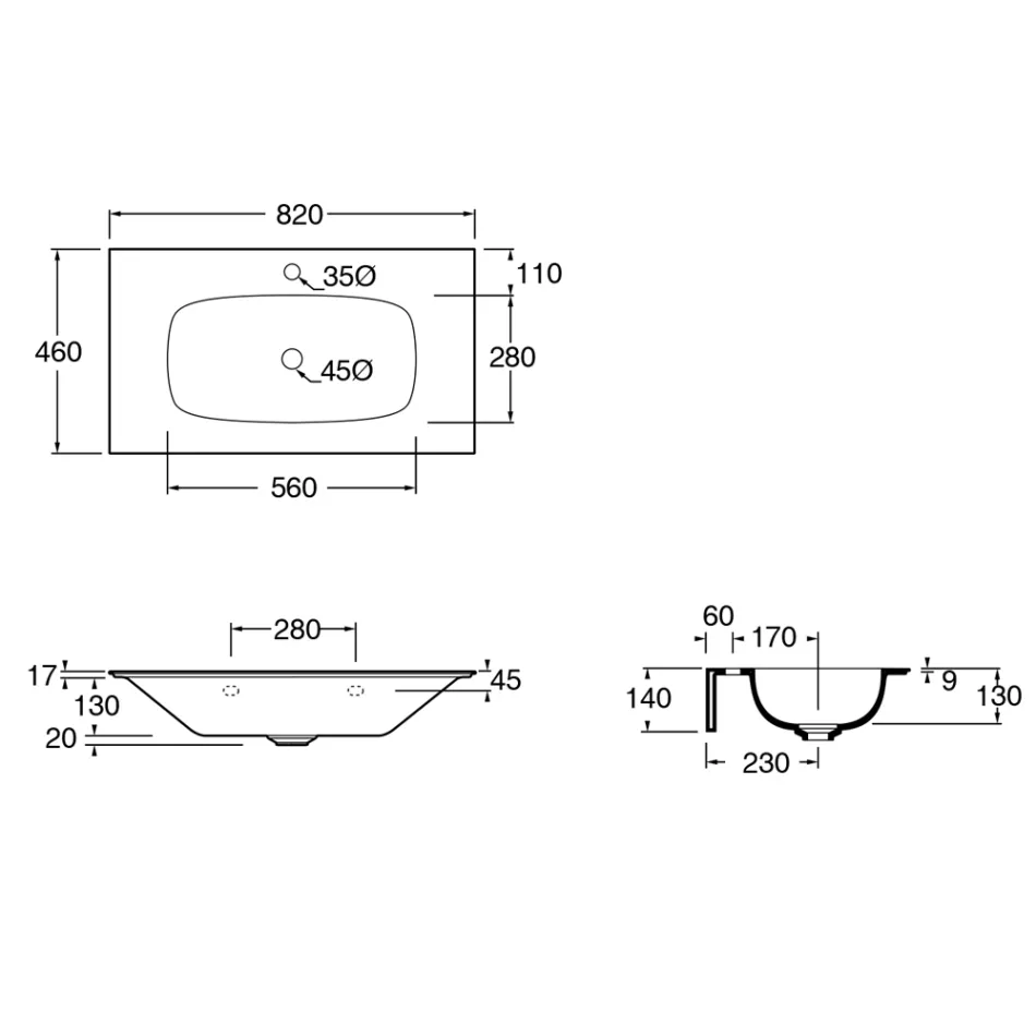 Badkamer Compositie Wastafel in keramiek en spiegel Made in Italy - Chantal Viadurini
