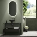 Badkamer Compositie Wastafel in keramiek en spiegel Made in Italy - Hoscar