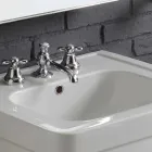 Samenstelling van de wastafel in wit keramiek kolom Ania Viadurini